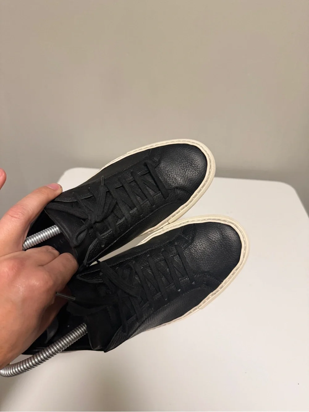 Common Projects Achilles Pebbled 6036 Black Leather Sneakers Women’s EU 36 US 6